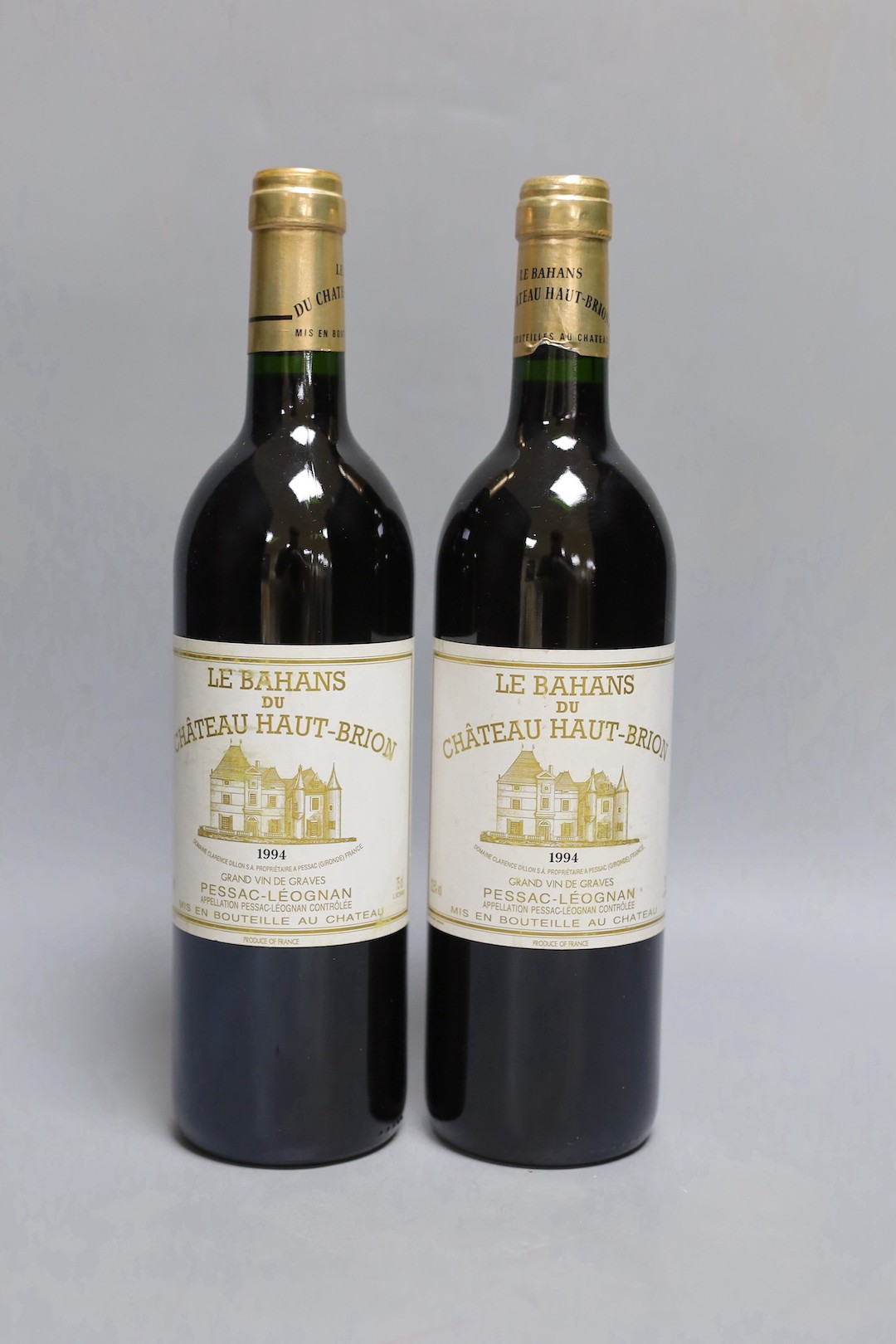 Two bottles Chateau Bahans-Haut Brion (2nd wine of Chateau Haut Brion), 1994 75cl